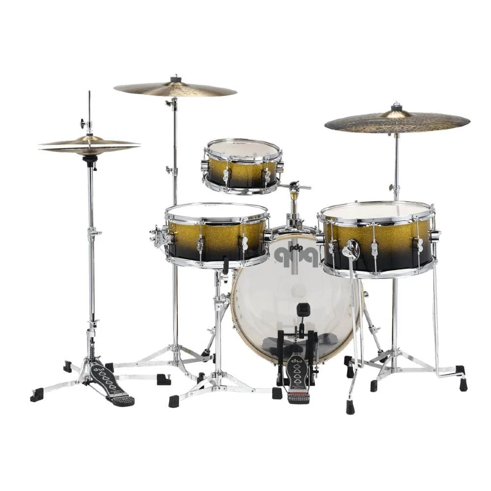 Dw Drum Workshop PDDJ1804YBPK PDP 4-Piece Daru Jones New Yorker Acoustic Drum Set With Bag- Gold to Black - Image 3