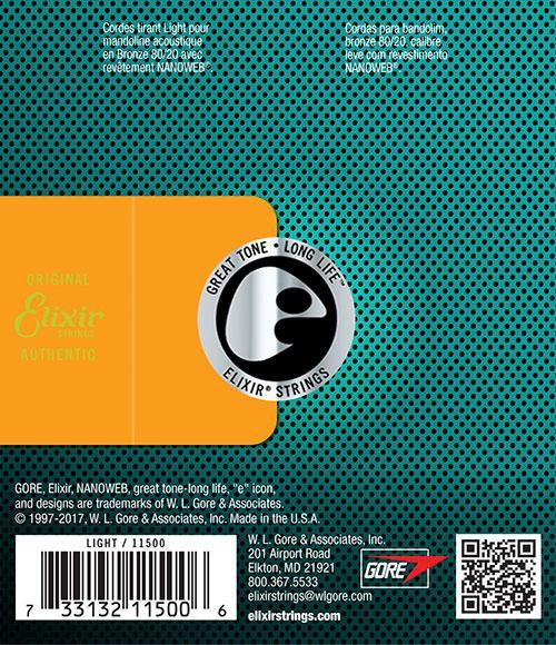 Elixir 11500 Mandolin 80/20 Bronze Nanoweb Coating Mandolin Strings Light - 10-34 - Image 2
