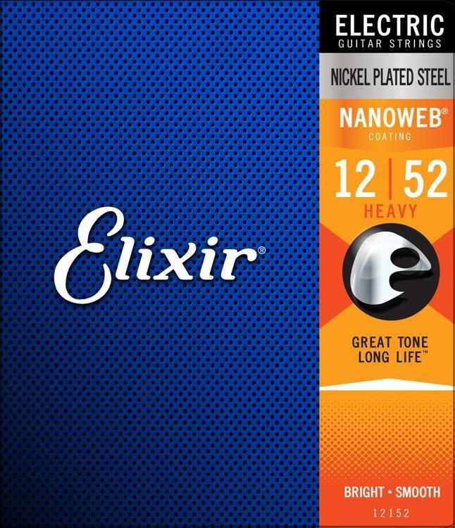 Elixir 12152 Nanoweb Electric Guitar Strings Heavy - 12-52