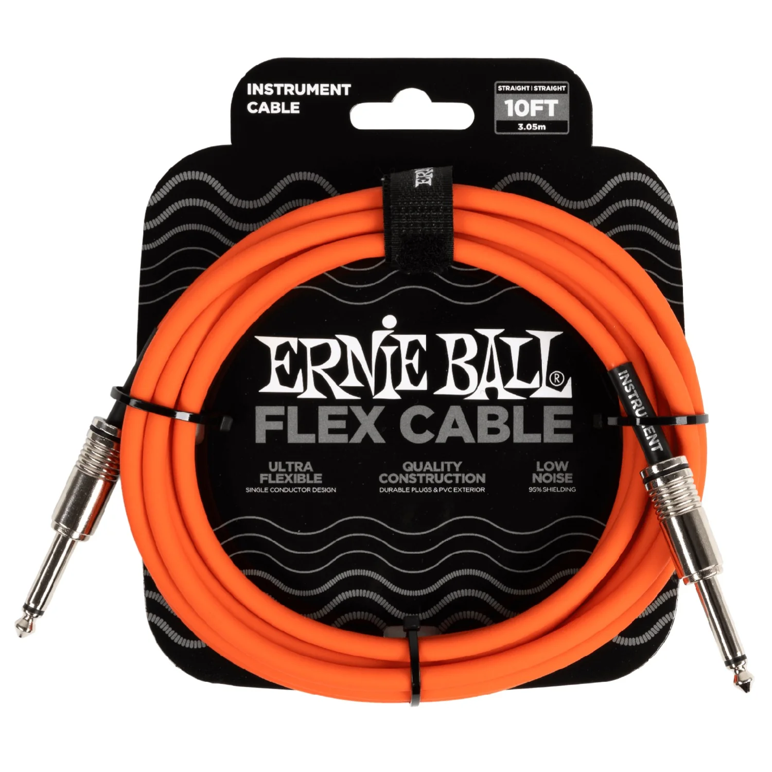 Ernie Ball 10FT Flex 1/4" TS Male Straight to Same Instrument Cable - Image 5