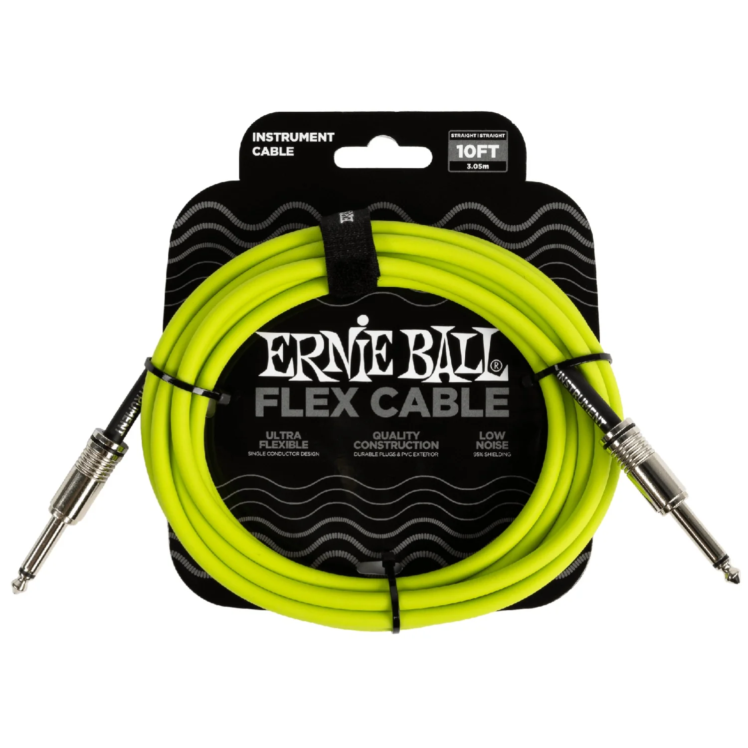Ernie Ball 10FT Flex 1/4" TS Male Straight to Same Instrument Cable - Image 7