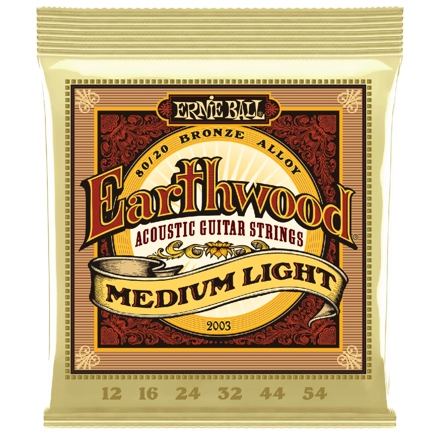 Ernie Ball 2003 Earthwood Acoustic Guitar Strings - Medium Light