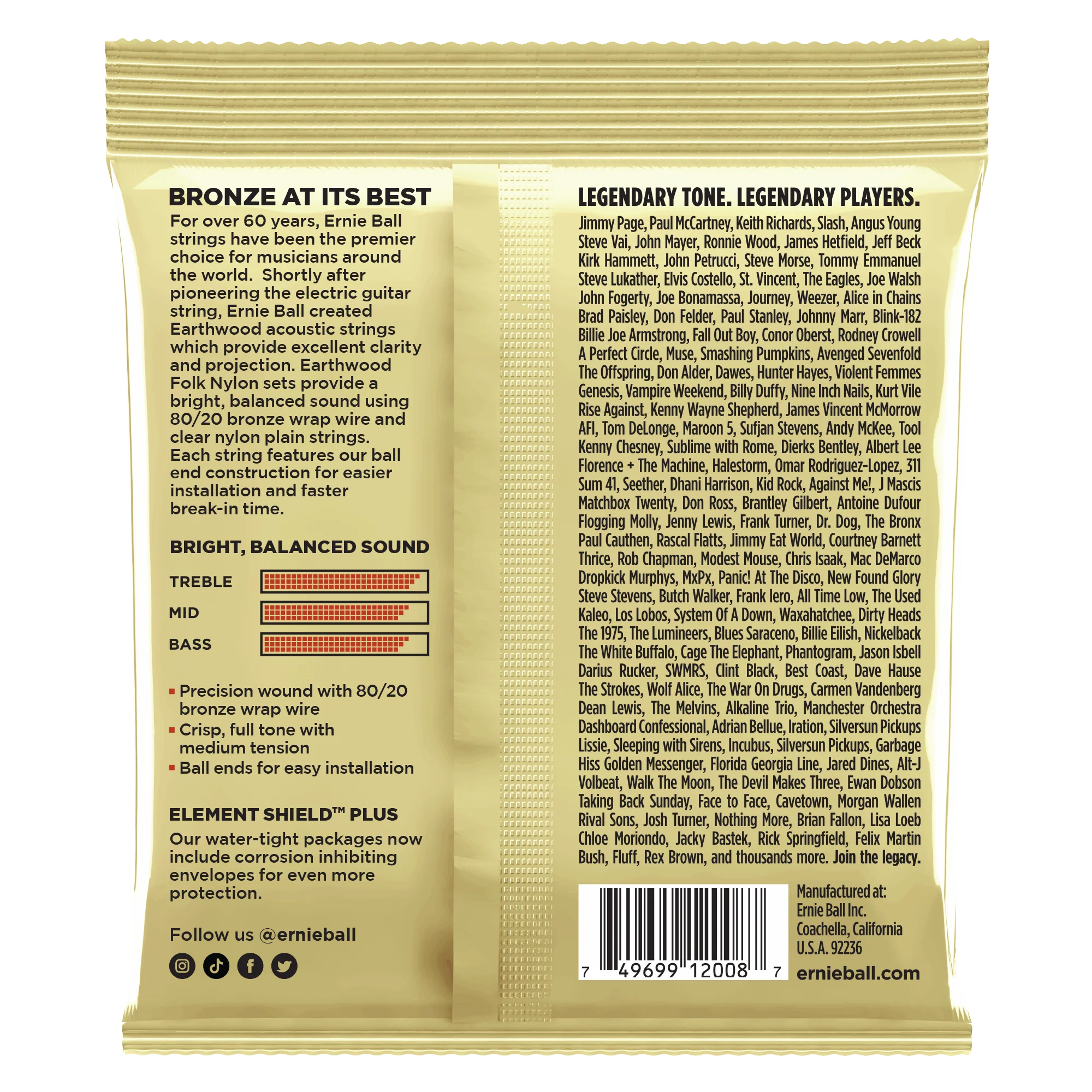 Ernie Ball 2008 80/20 Rock and Blues Earthwood Bronze Acoustic String - 0.10-0.52 - Image 2