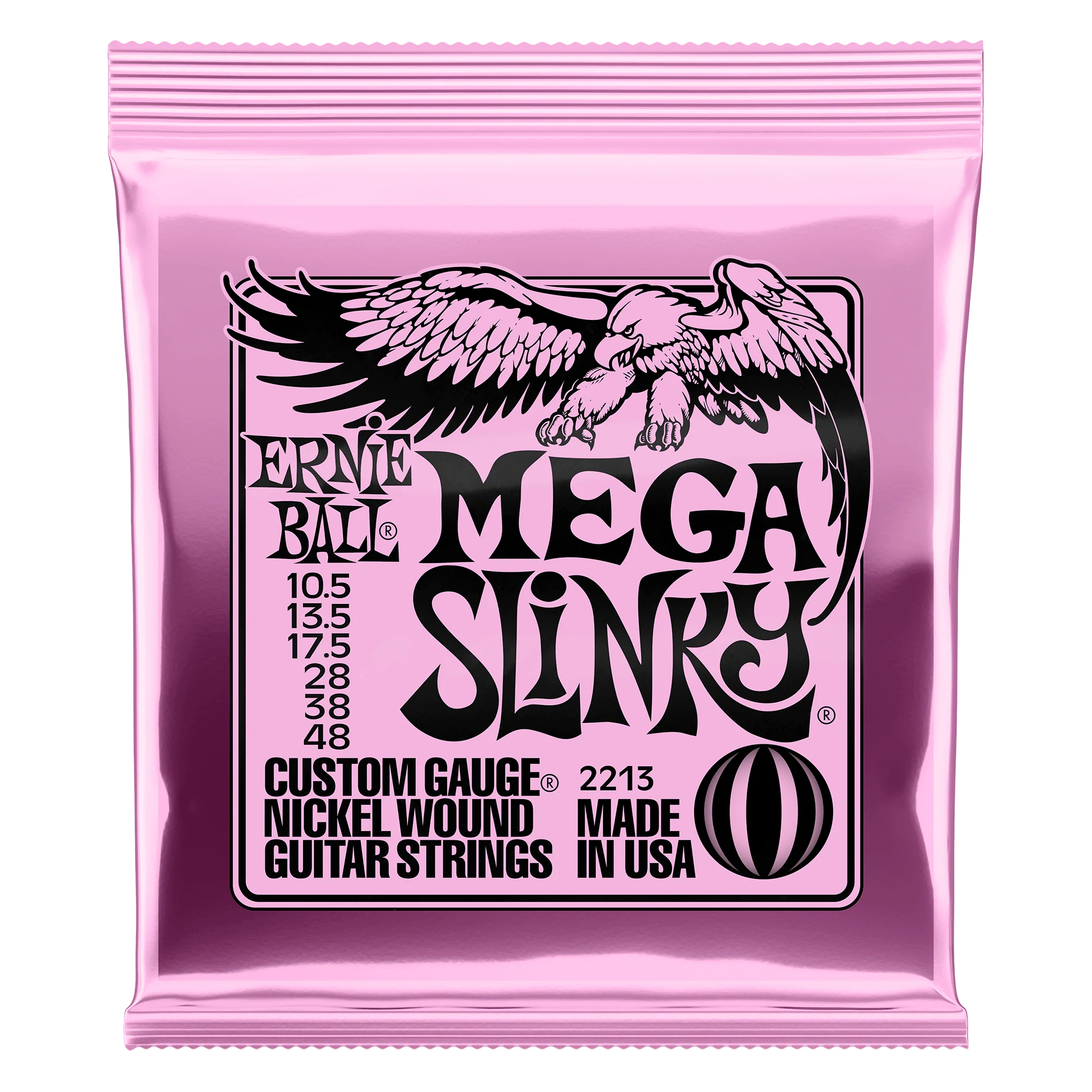Ernie Ball 2213 Mega Slinky Electric Guitar Strings 10.5-48