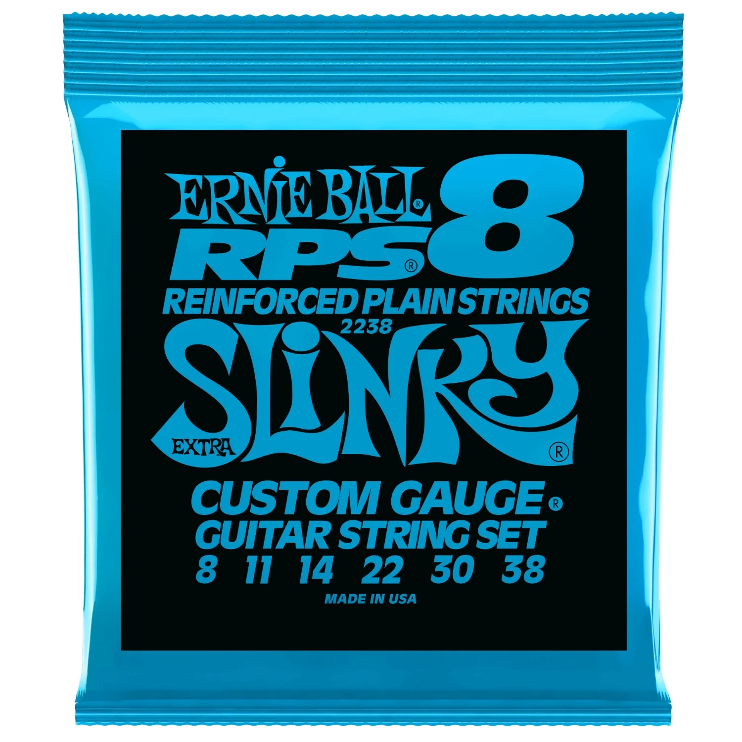 Ernie Ball 2238 Extra Slinky RPS Nickel Wound Electric Guitar Strings - 8-38