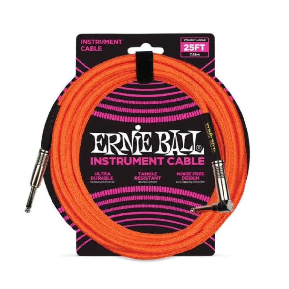 Ernie Ball 25 Ft Braided Straight-Angle Instrument Cable - Image 7