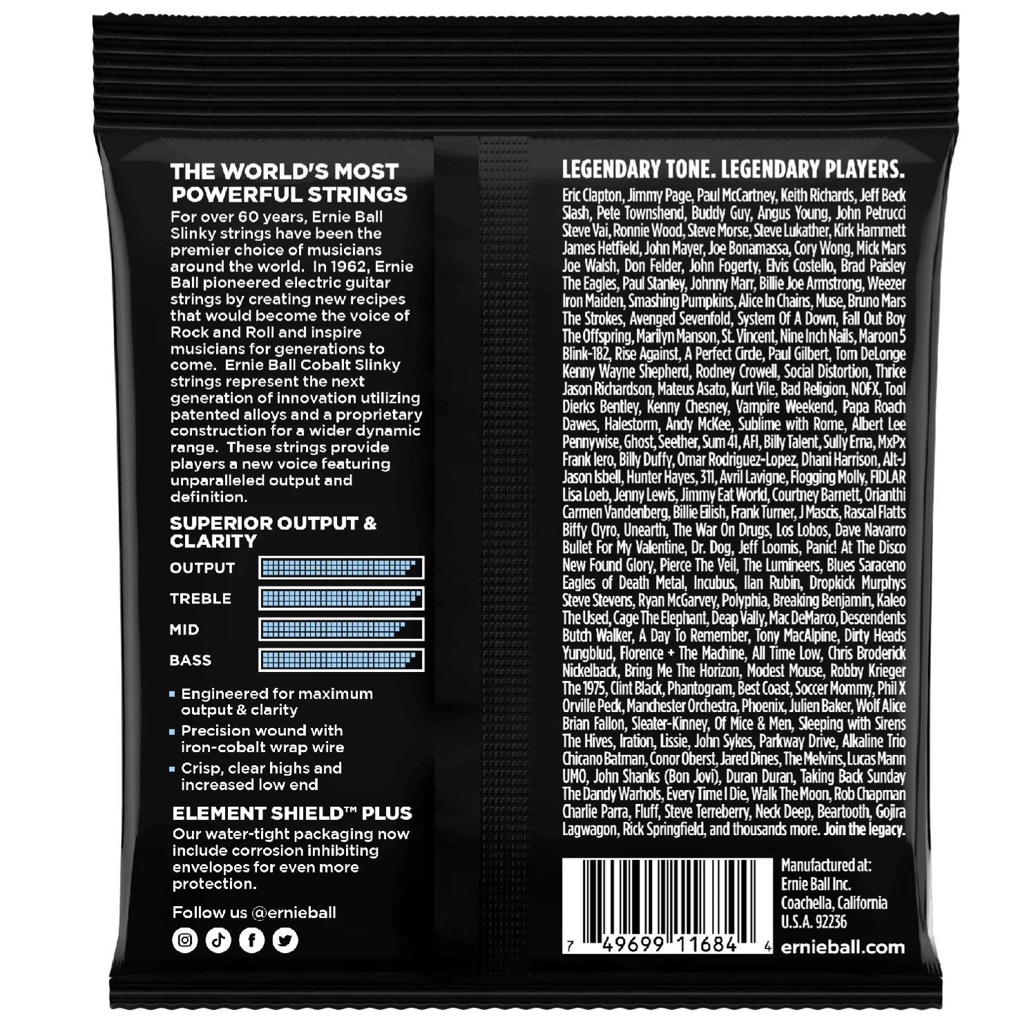 Ernie Ball 2712 Primo Slinky Cobalt Electric Guitar Strings - 9.5-44 - Image 2