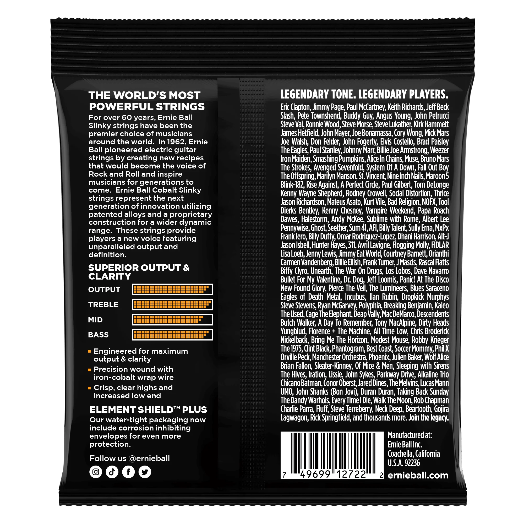 Ernie Ball 2722 Cobalt Electric Guitar Strings, Hybrid Slinky - Image 2