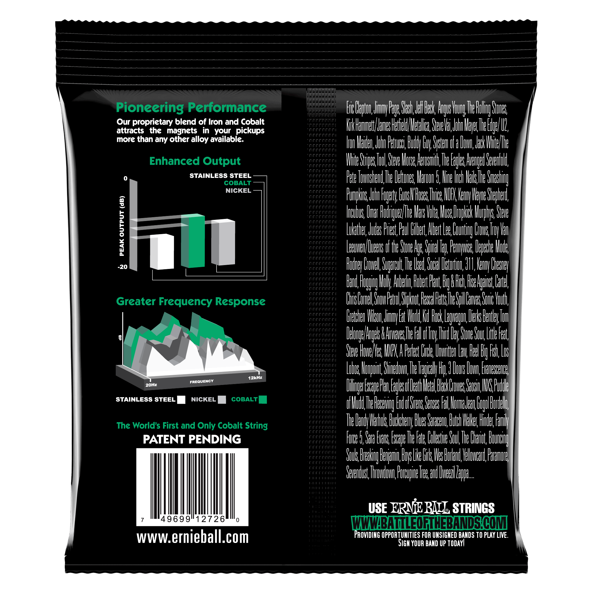 Ernie BallÂ 2726 Cobalt Not Even Slinky Electric Guitar Strings- 12-56 - Image 2