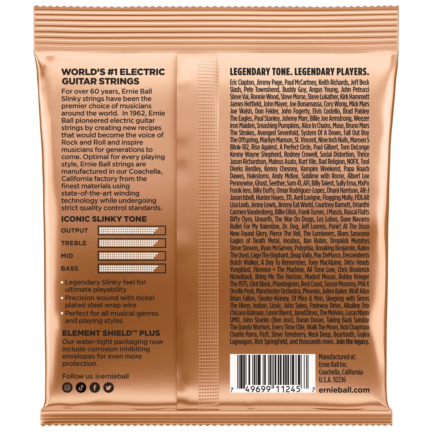 Ernie Ball 3224 Turbo Slinky Nickel Wound Electric Guitar String 3 Pack - .9.5-.46 - Image 2