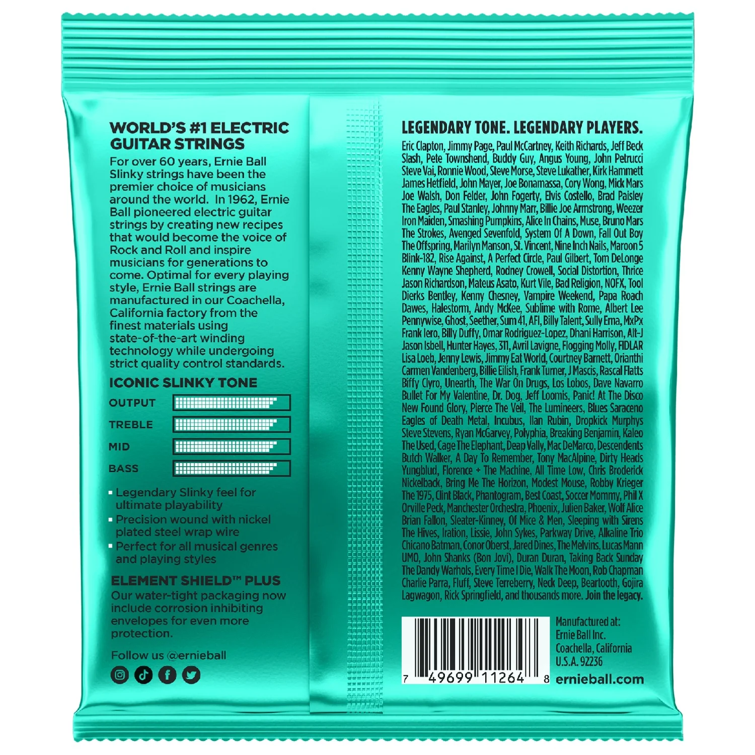 Ernie Ball 3626 Not Even Slinky Nickel Wound Electric Guitar Strings - Pack of 3 - .12-.56 - Image 2