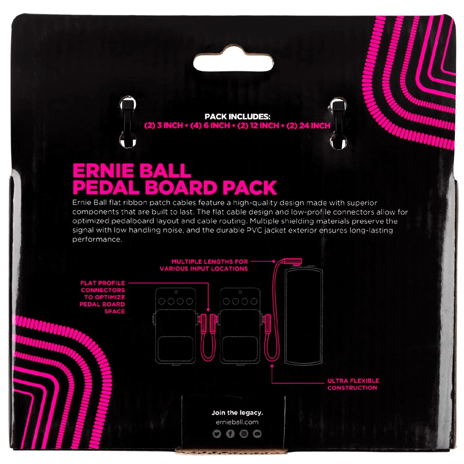 Ernie Ball Flat Ribbon Multipack Patch Cable - White - Image 2