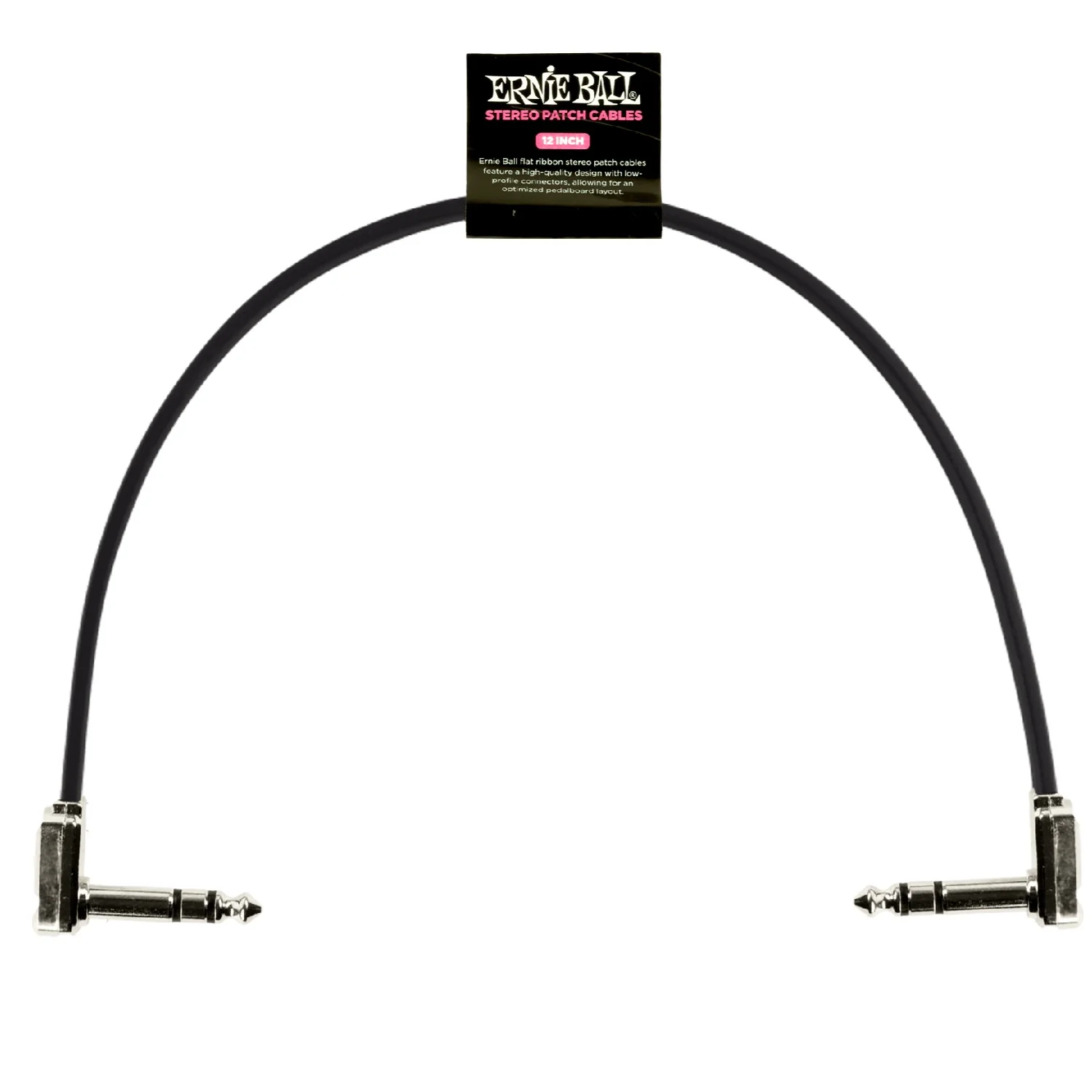 Ernie Ball Flat Ribbon Stereo Patch Cable - Black - Image 3