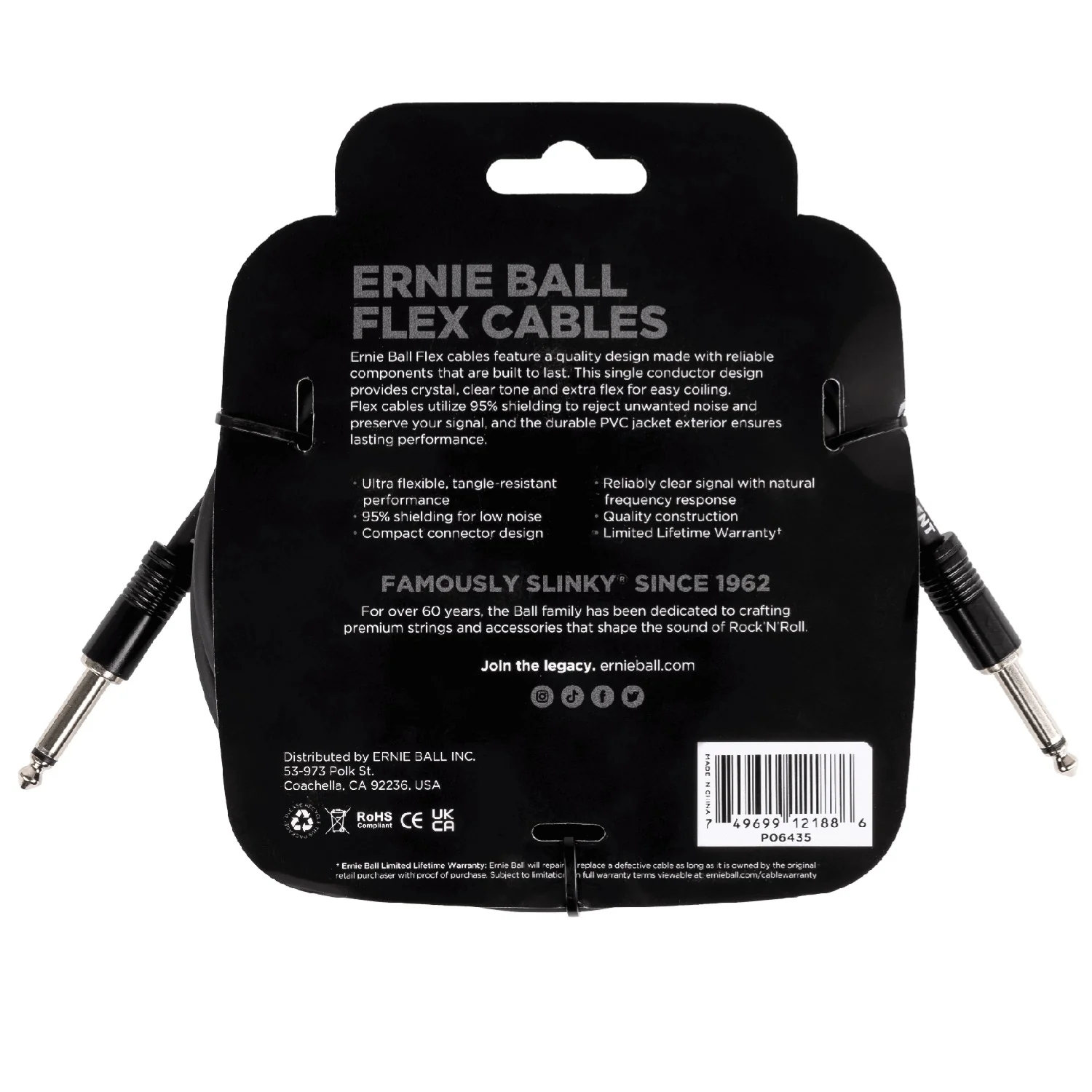 Ernie Ball Flex 10ft Straight/Straight Instrument Cable - Image 4