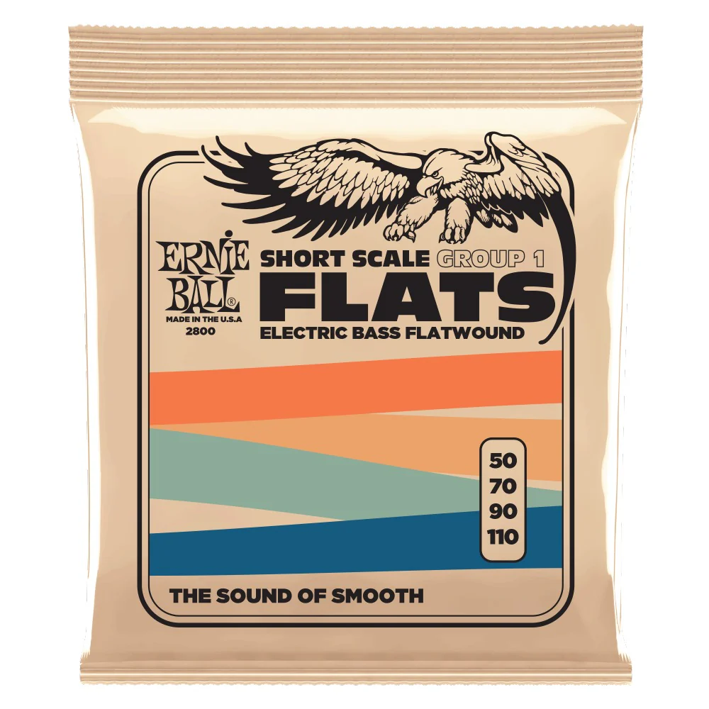 Ernie Ball Group 1 Short Scale Flatwound Electric Bass Strings - 50-110