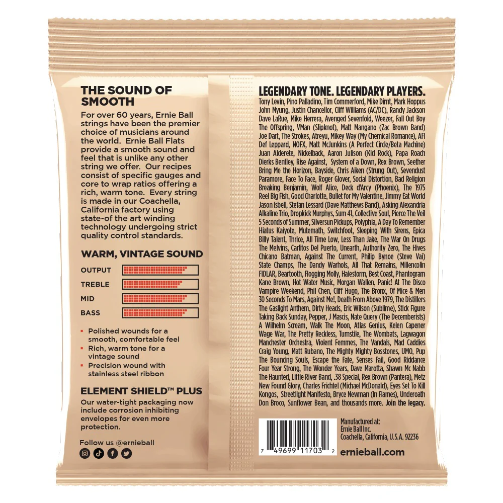 Ernie Ball Group 2 Short Scale Flatwound Electric Bass Strings - 45-105 - Image 2