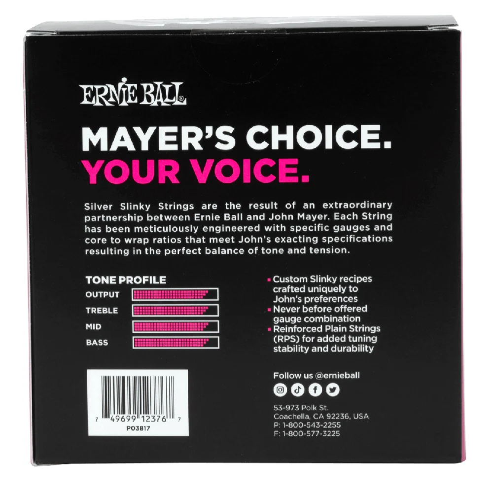 Ernie Ball John Mayer Silver Slinky Electric Guitar Strings - Pack of 6 - 10.5-47 - Image 2