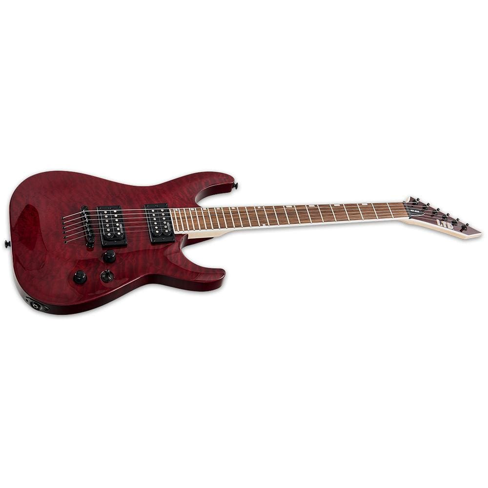 ESP LTD MH-200QM NT 6 String Electric Guitar - See Thru Black Cherry - Image 3