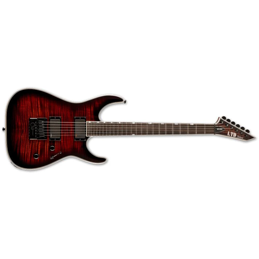 ESP LTD MH1000 Evertune Flamed Maple Electric Guitar - Dark Brown Sunburst - Image 2