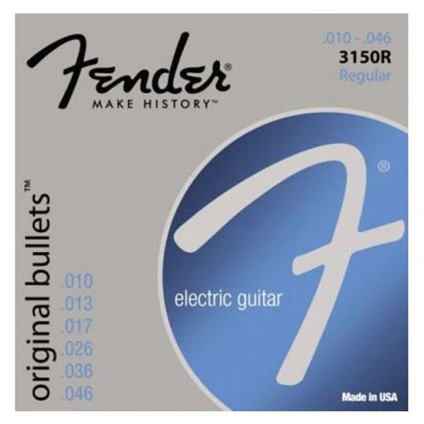 Fender 3150R Original Bullets - Pure Nickel Bullet Ends Electric Guitar Strings - 10-46