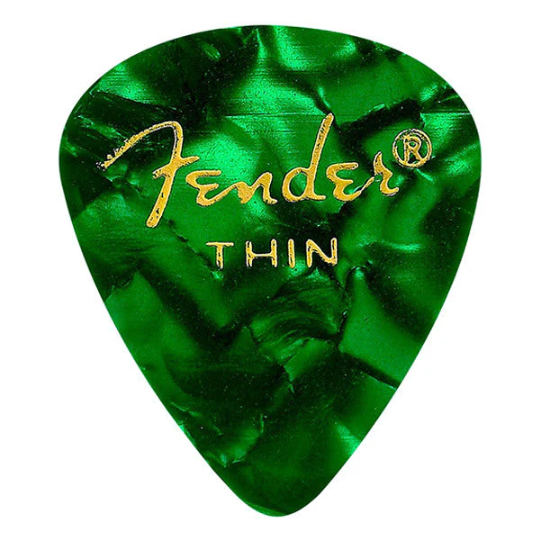 Fender 351 Shape Premium Thin Pick Green Moto Set -Set of 6