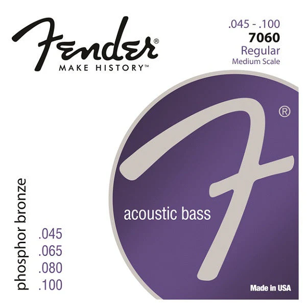 Fender 7060 Phosphor Bronze Acoustic Bass Strings - 0.45-0.100