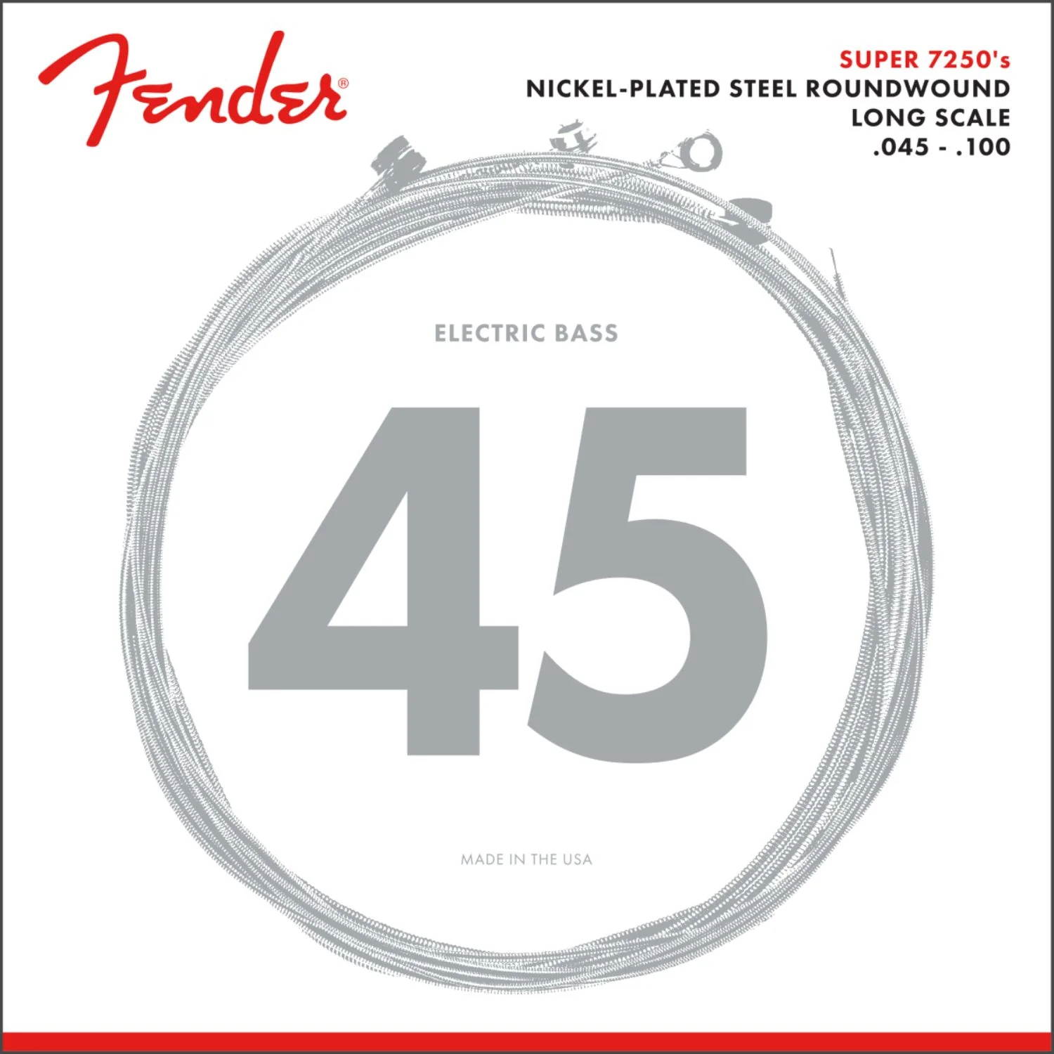 Fender 7250ML Nickel-Plated Steel Long Scale Gauge Bass Guitar Strings - 45 - 100