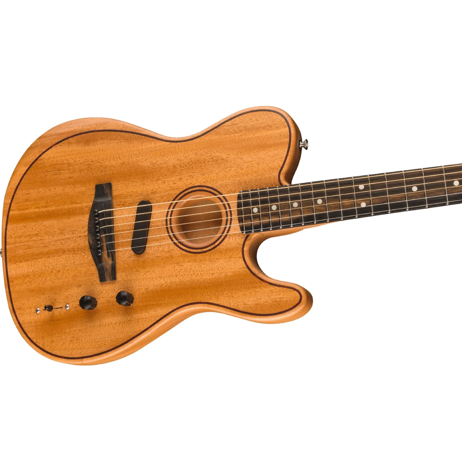 Fender American Acoustasonic Telecaster All Mahagony Electro Acoustic Guitar with Gigbag - Image 3