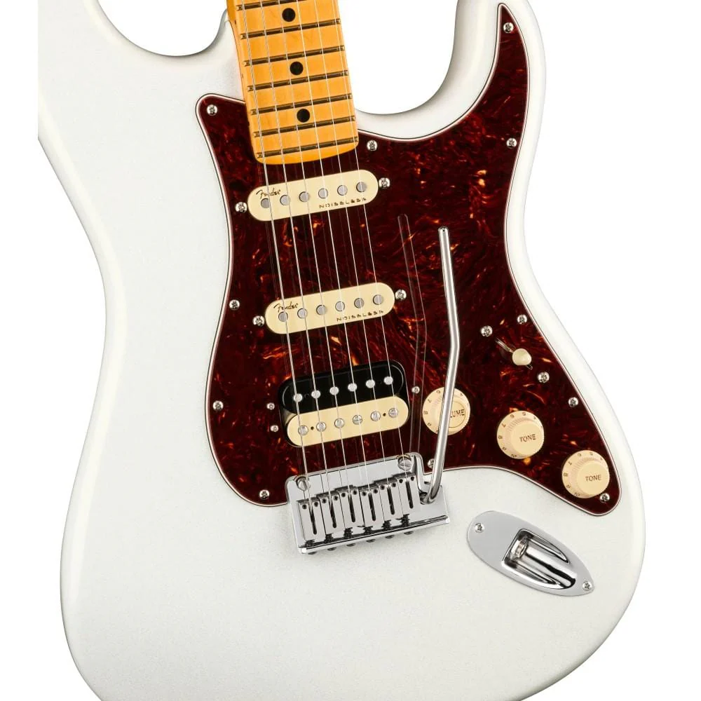 Fender American Ultra Stratocaster HSS 6 String Electric Guitars - Arctic Pearl - Image 3