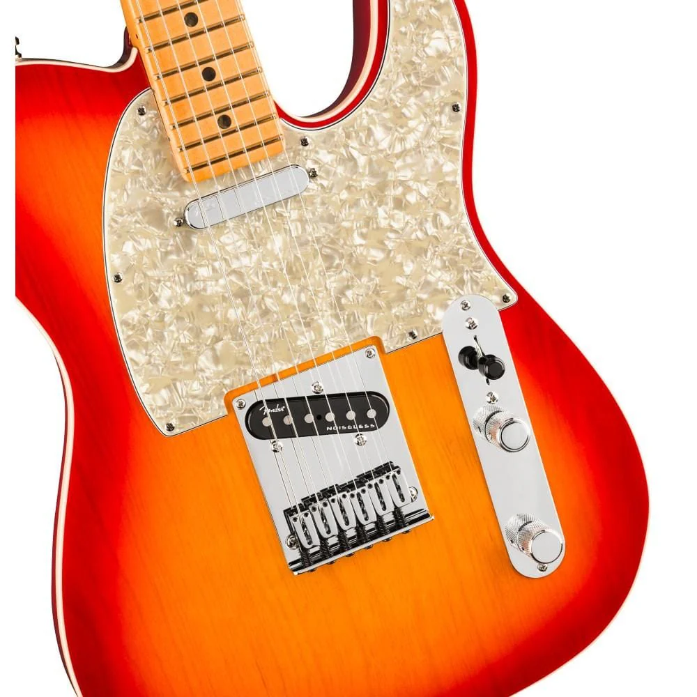 Fender American Ultra Telecaster Electric Guitar - Plasma Red Burst - Image 3