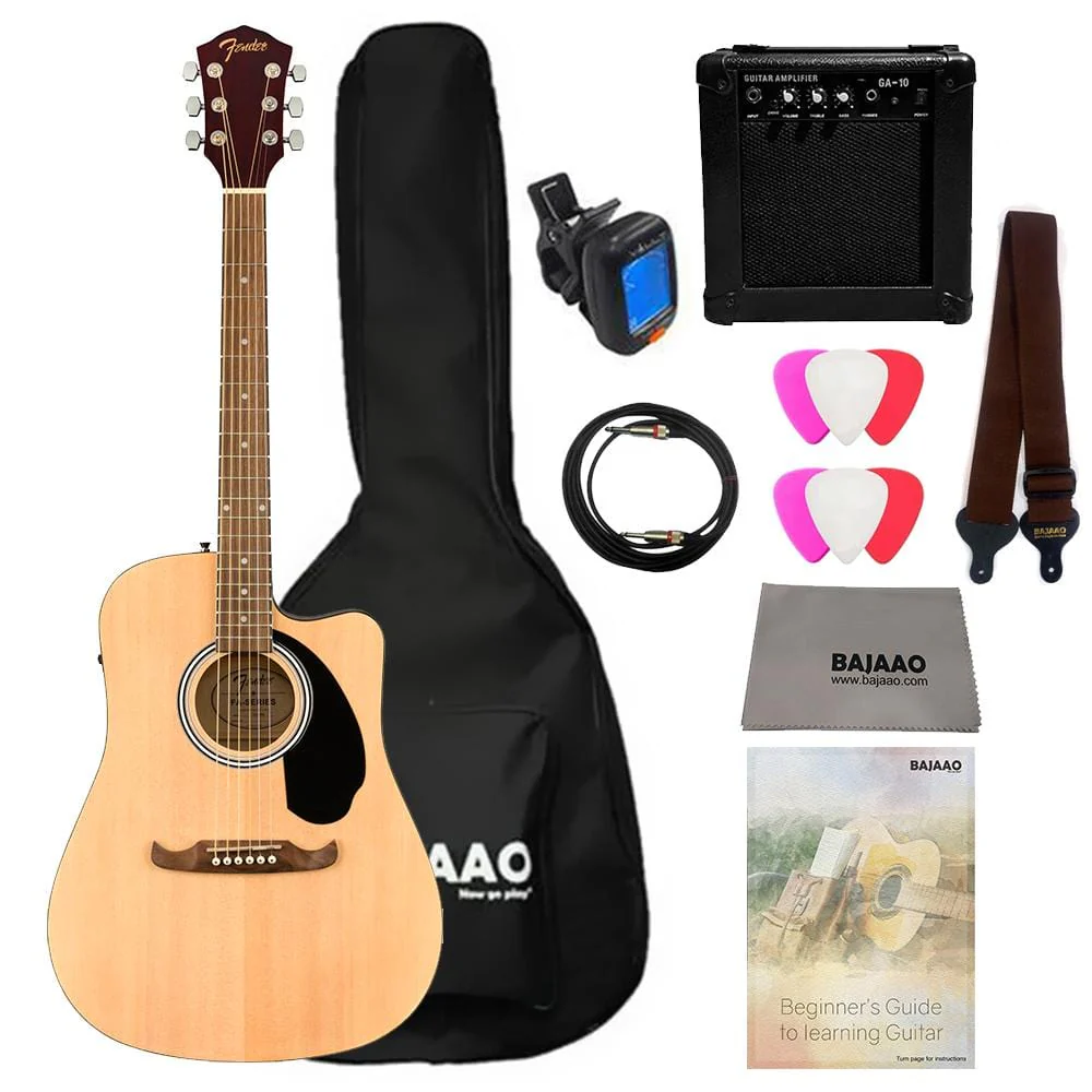 Fender FA-125CE Dreadnought Electro-Acoustic Guitar with Amplifier,Gigbag,Strap,Tuner,Cable,Polishing Cloth & Picks