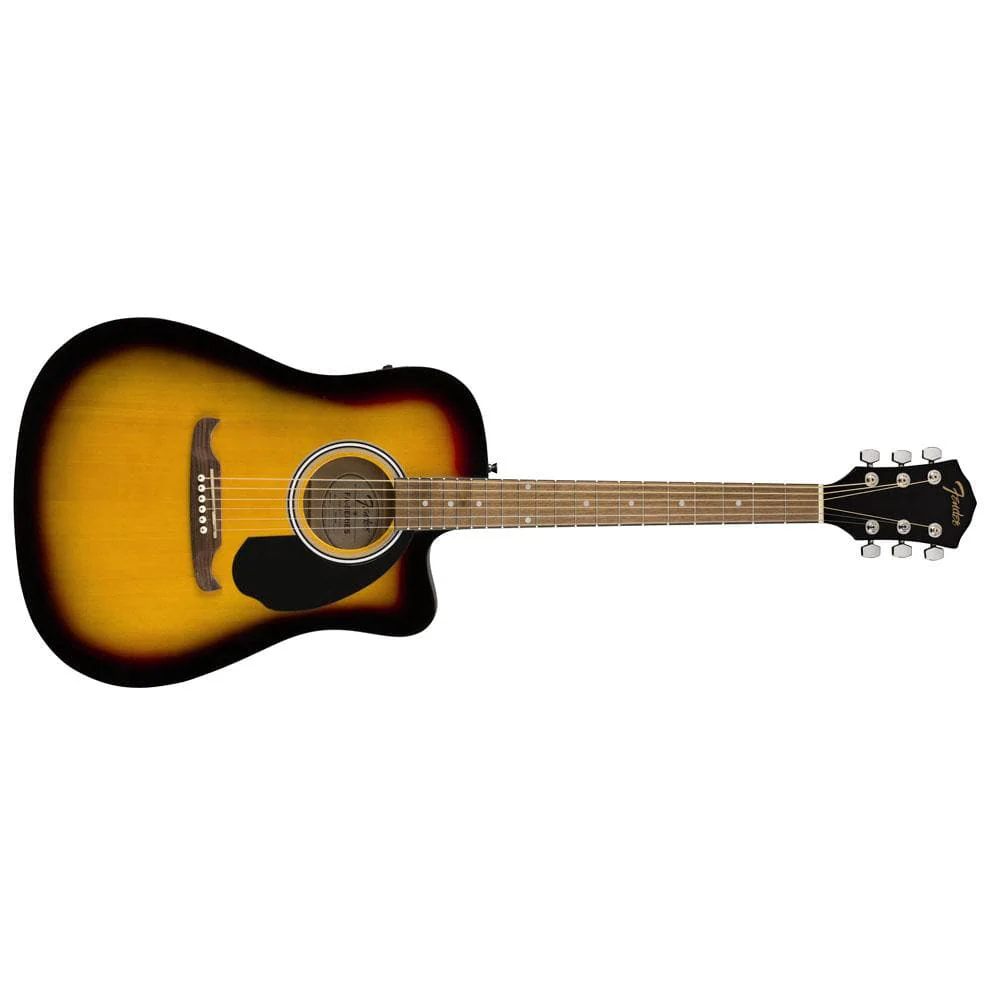 Fender FA-125CE Dreadnought Electro Acoustic Guitar Bundle With Gigbag, Cable, Picks, Strap and Polishing Cloth - Image 6