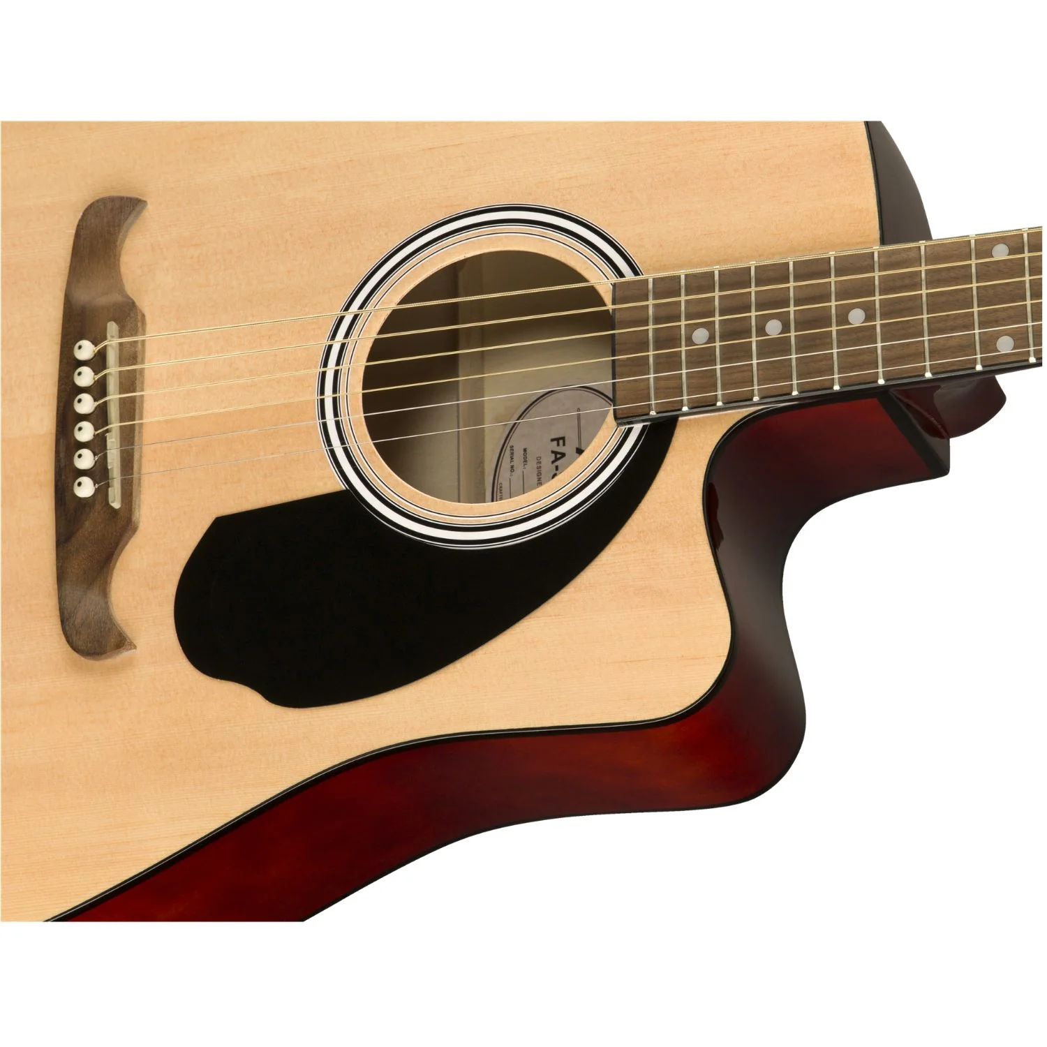 Fender FA-125CE Dreadnought Cutaway Electro Acoustic Guitar - Image 3