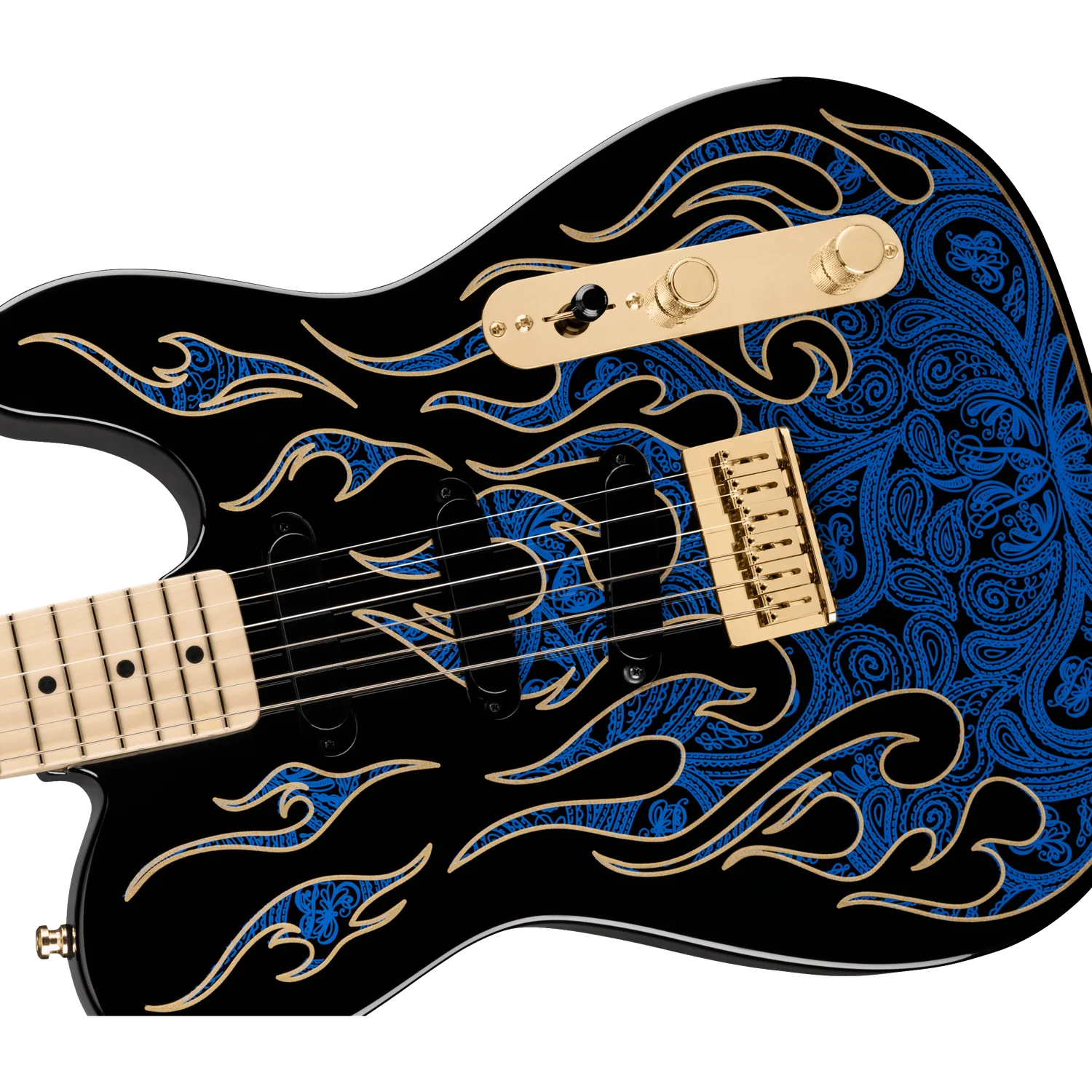 Fender James Burton Telecaster Electric Guitar, Maple Fingerboard, Blue Paisley Flames - Image 2