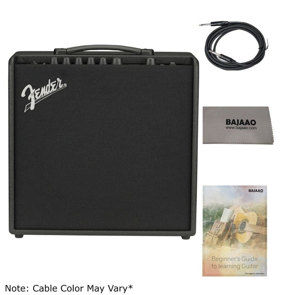 Fender Mustang LT50 230V Combo Guitar Amplifier with Cable, Polishing Cloth & E-Book