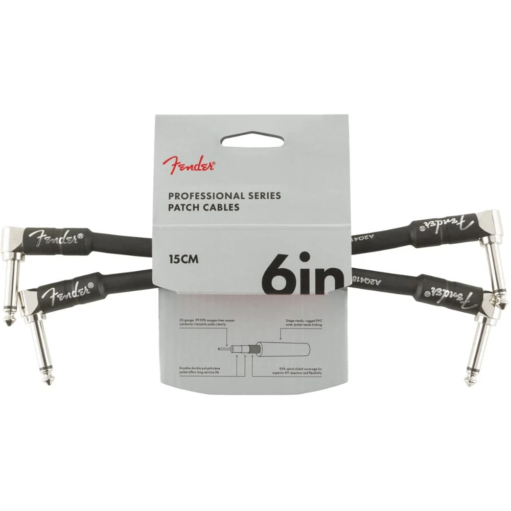 Fender Professional Series Angled to Angled 6" Instrument Cable - Pack of 2 - Image 3