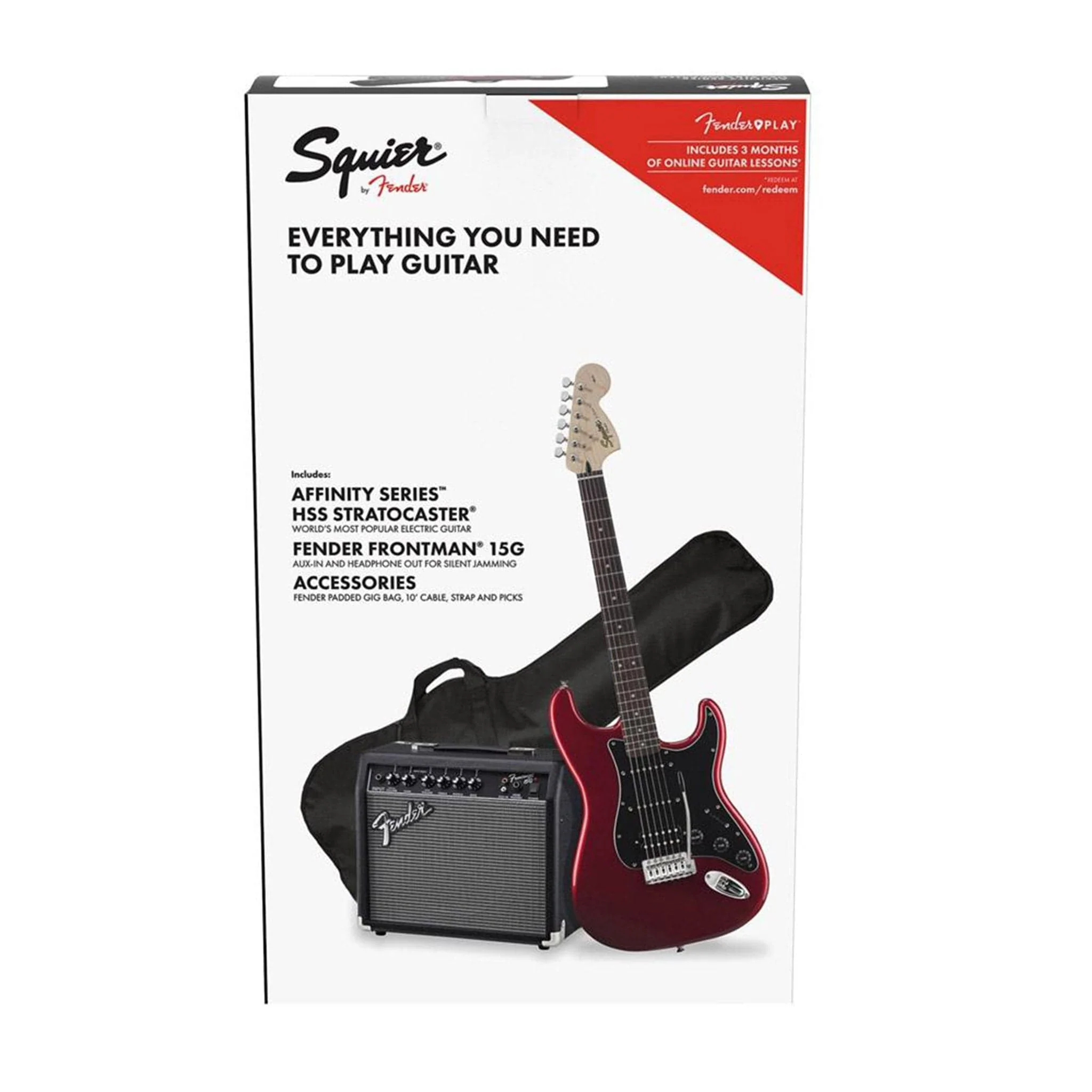 Fender Squier Affinity Series 6 String Stratocaster HSS Electric Guitar Pack With Gigbag & Amplifier - Image 10