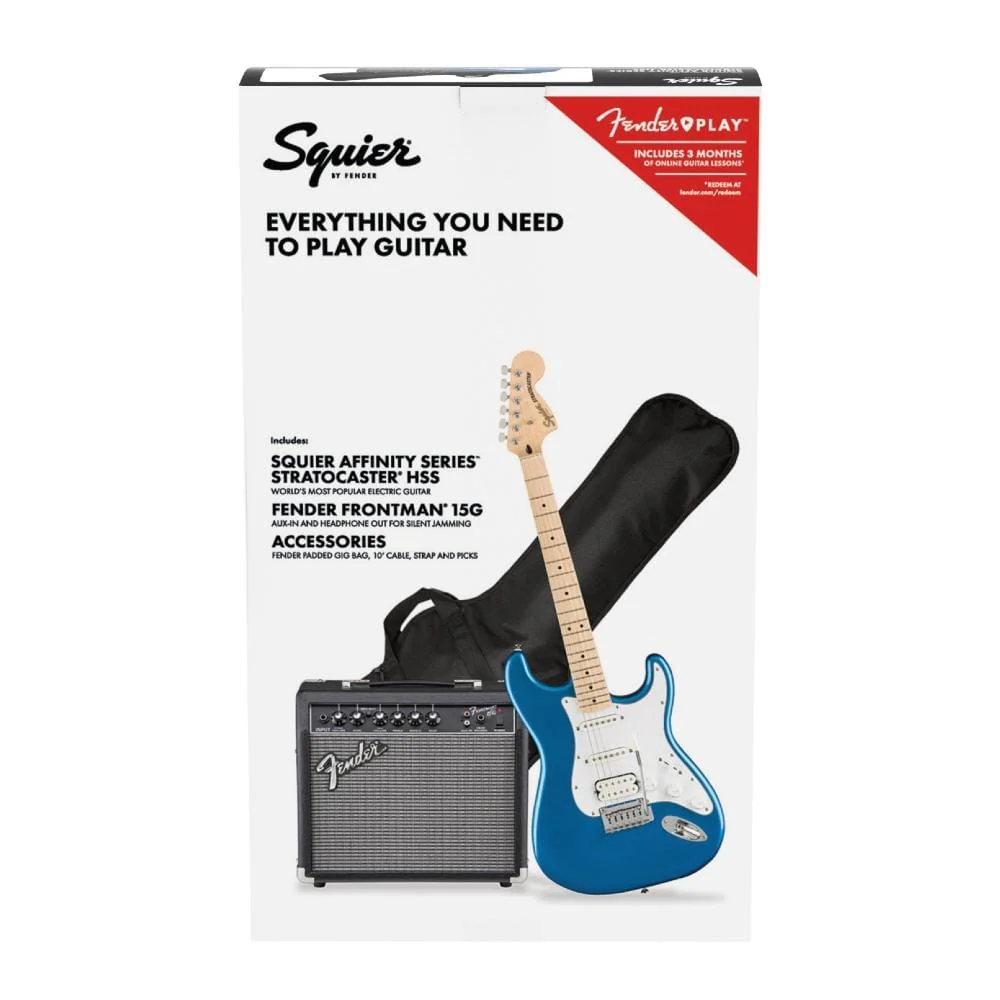 Fender Squier Affinity Series 6 String Stratocaster HSS Electric Guitar Pack With Gigbag & Amplifier - Image 19
