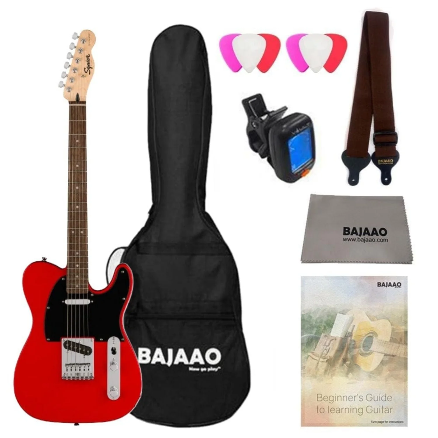 Fender Squier Sonic Telecaster Electric Guitar With Gigbag, Polishing Cloth, Picks, Strap, Tuner & Ebook - Image 16
