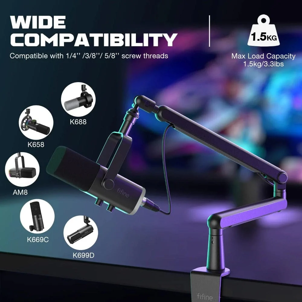 Fifine BM88 Microphone Arm Stand - Image 3
