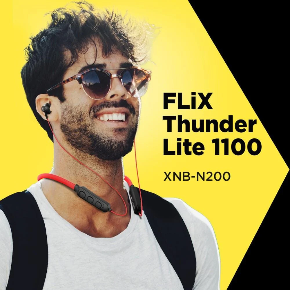 FLiX (Beetel) Thunder 1100 Bluetooth In Ear Neckband - Red - Image 9