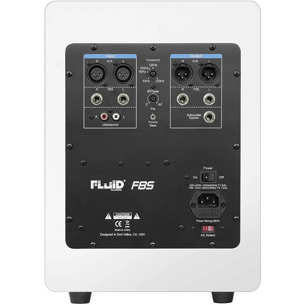 Fluid Audio F8SW Active Subwoofer- White - Image 2