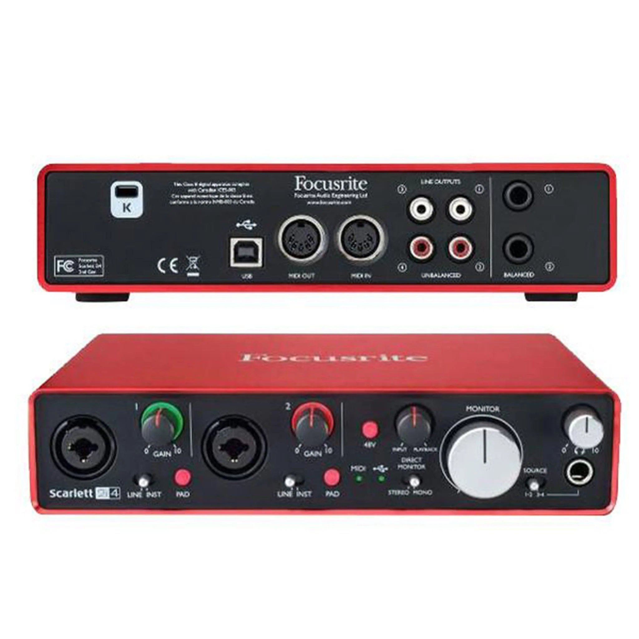 Focusrite Scarlett 2i4 2 In/4 Out USB Audio Interface with MIDI - 2nd Gen - Image 3
