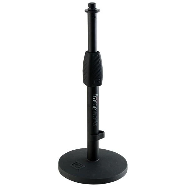 Gator Frameworks GFW-MIC-0601 Desktop Microphone Stand with 6 inch Round Base and Twist Clutch