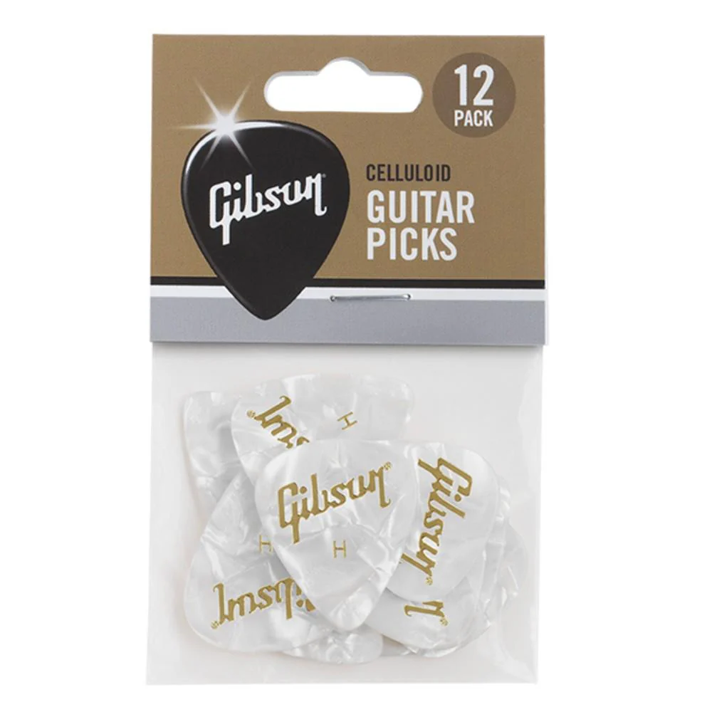 Gibson APRW12-74 White Pearloid Picks- Pack of 12 - Image 2