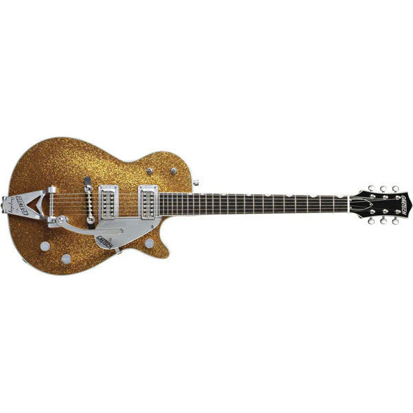 Gretsch G6129T Sparkle Jet Electric Guitar with Bigsby - Gold Sparkle