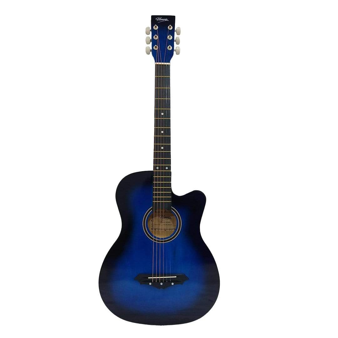 Henrix 38C 38 inch Cutaway Acoustic Guitar with Dual Action Truss Rod, Gigbag, Picks, String Set, Strap, Cloth & Ebook - Open Box