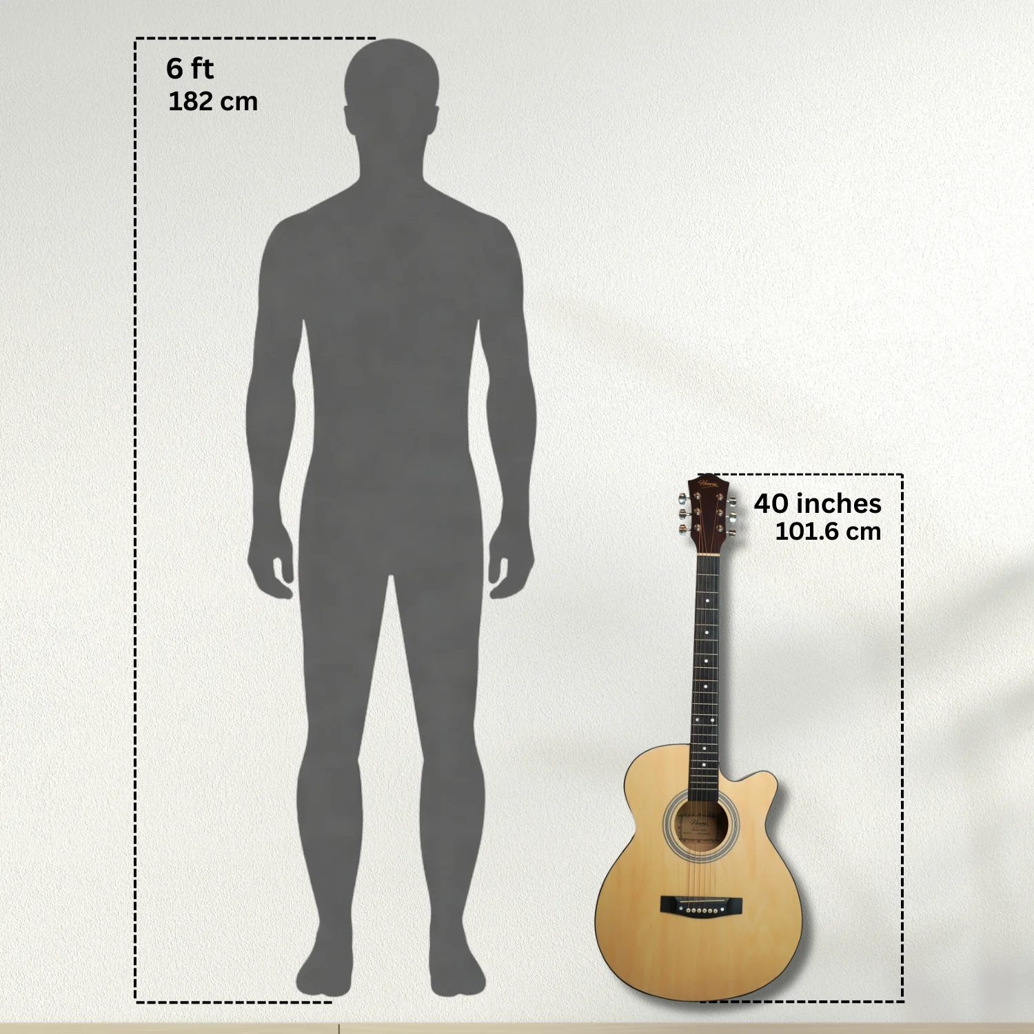 Henrix 40C 40-Inch Cutaway Acoustic Guitar with Dual Action Truss Rod, Gigbag, Picks, String Set, Strap, Cloth & Ebook - Image 5