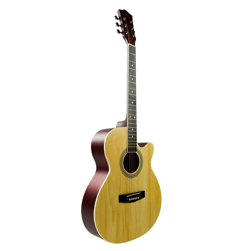 Henrix PRO 40C 40-Inch Cutaway Acoustic Guitar with Dual Action Truss Rod, Gigbag, Picks, String Set, Strap, Cloth & Ebook - Image 2