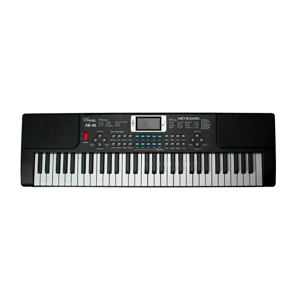 Henrix KB-61 Portable 61 Mini Key Keyboard with Adapter and Microphone - Open Box - Image 3